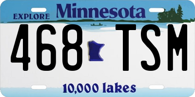 MN license plate 468TSM