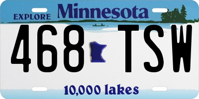 MN license plate 468TSW