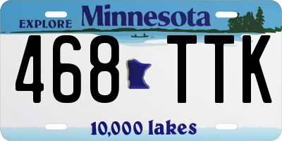 MN license plate 468TTK