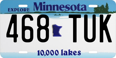 MN license plate 468TUK
