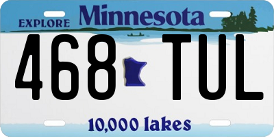 MN license plate 468TUL