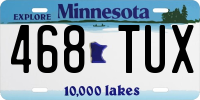 MN license plate 468TUX