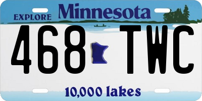 MN license plate 468TWC