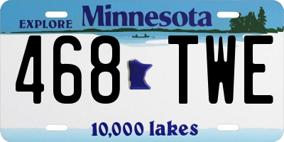 MN license plate 468TWE