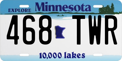 MN license plate 468TWR