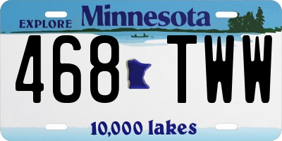 MN license plate 468TWW