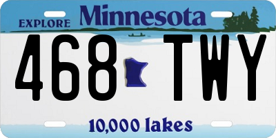 MN license plate 468TWY