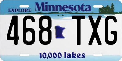 MN license plate 468TXG