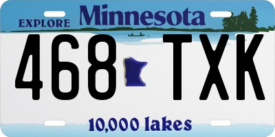 MN license plate 468TXK