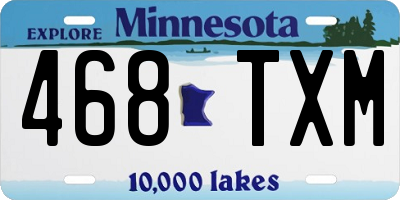 MN license plate 468TXM