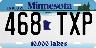 MN license plate 468TXP