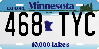 MN license plate 468TYC