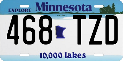 MN license plate 468TZD