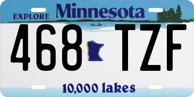 MN license plate 468TZF