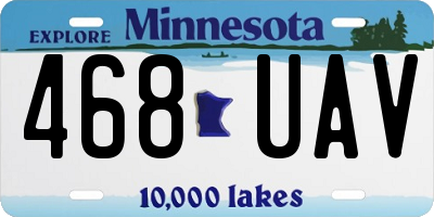 MN license plate 468UAV