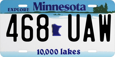 MN license plate 468UAW