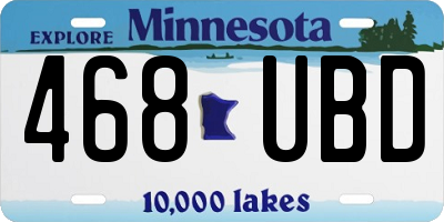 MN license plate 468UBD