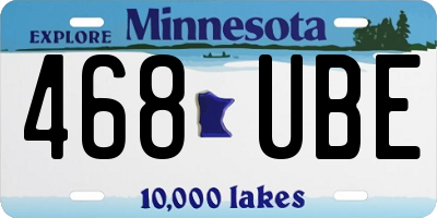 MN license plate 468UBE