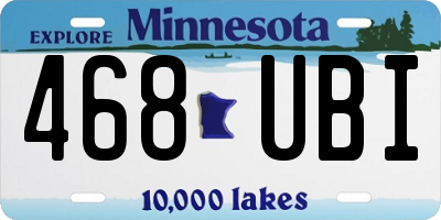 MN license plate 468UBI