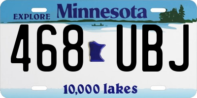 MN license plate 468UBJ