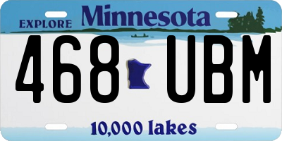 MN license plate 468UBM