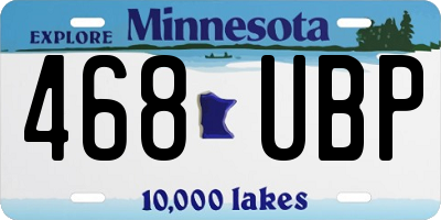 MN license plate 468UBP