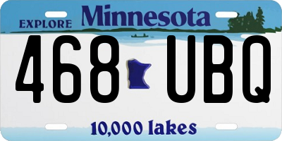 MN license plate 468UBQ
