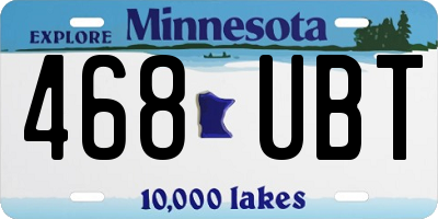 MN license plate 468UBT