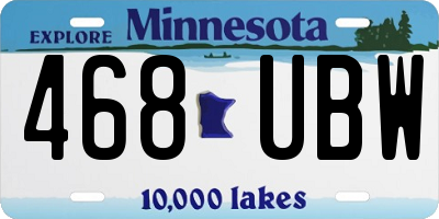 MN license plate 468UBW