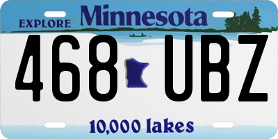 MN license plate 468UBZ