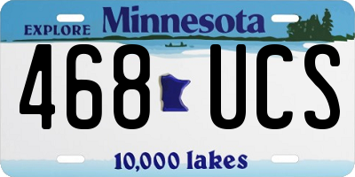 MN license plate 468UCS