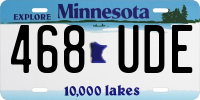 MN license plate 468UDE