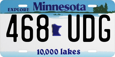 MN license plate 468UDG