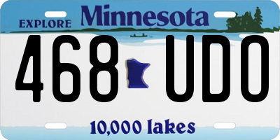 MN license plate 468UDO