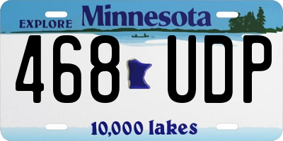 MN license plate 468UDP