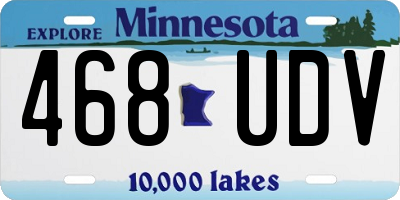 MN license plate 468UDV