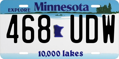 MN license plate 468UDW