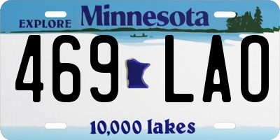 MN license plate 469LAO