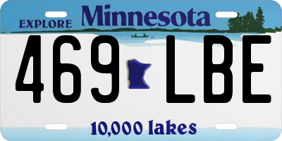 MN license plate 469LBE
