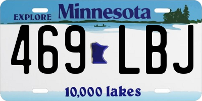 MN license plate 469LBJ