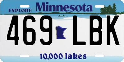 MN license plate 469LBK