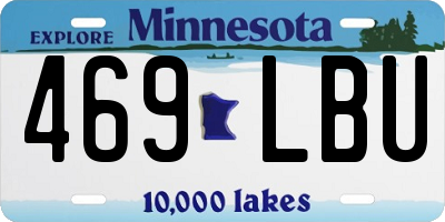 MN license plate 469LBU