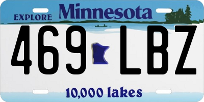MN license plate 469LBZ