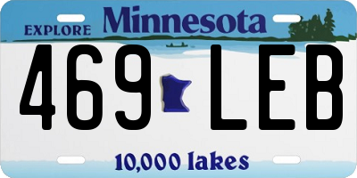 MN license plate 469LEB