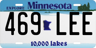 MN license plate 469LEE