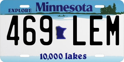 MN license plate 469LEM