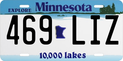 MN license plate 469LIZ