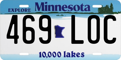 MN license plate 469LOC