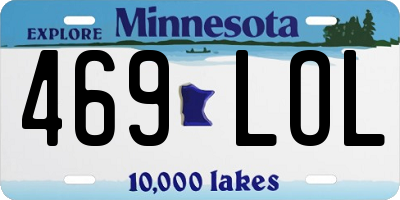 MN license plate 469LOL