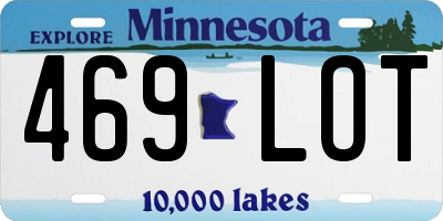 MN license plate 469LOT